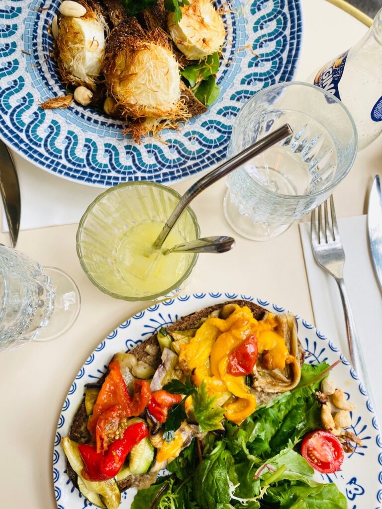 Toast and Salad at Cafe Pere Tanguy